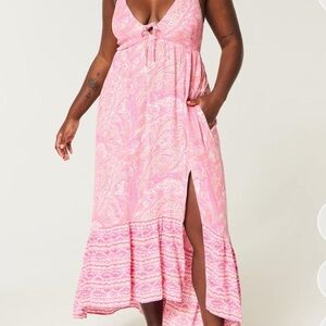 Hollister Pink Halter Maxi Dress
